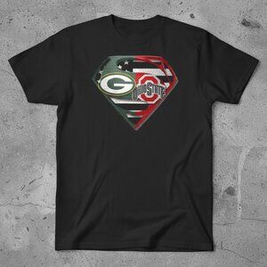 Green Bay Packers x Ohio State Superman Logo Graphic Tee | Football Fan Shirt